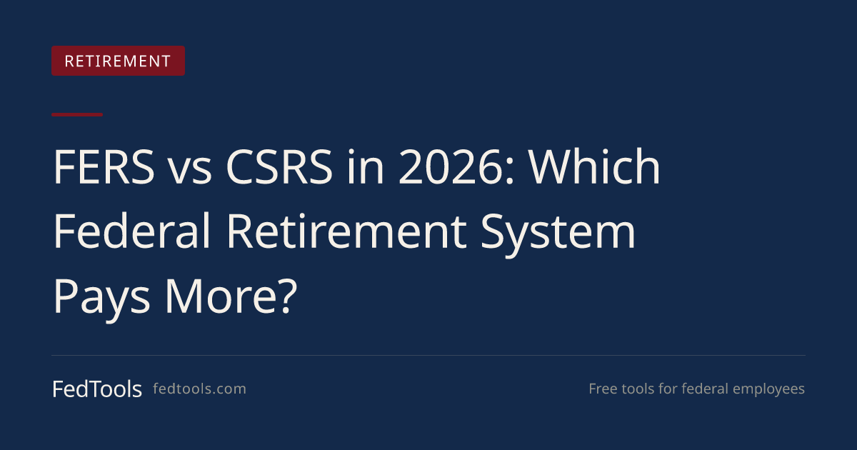 FERS vs CSRS in 2026: Which Federal Retirement System Pays More? | FedTools